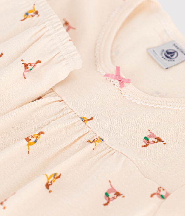 Pigiama short fantasia animali in cotone bambino ecru/multicolore