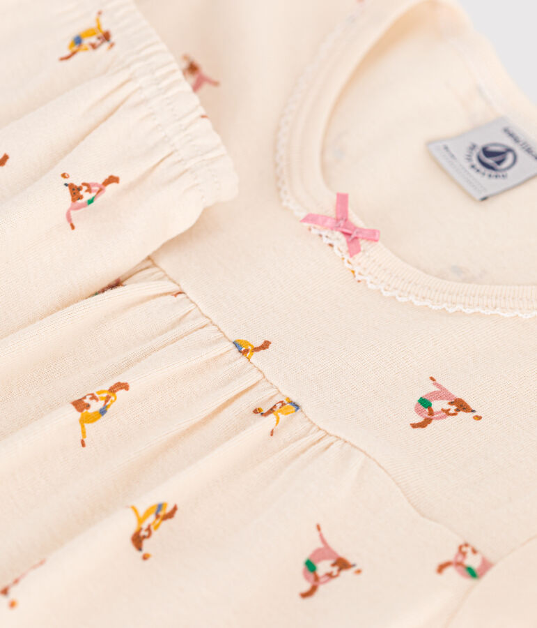 Pigiama short fantasia animali in cotone bambino ecru/multicolore