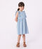 Abito senza maniche in cotone bambina blu
