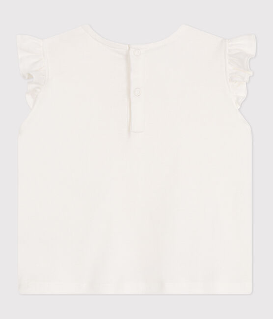 Blusa senza maniche in cotone neonato bianco MARSHMALLOW