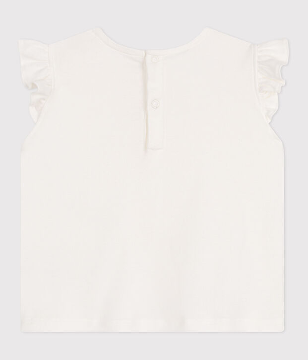 Blusa senza maniche in cotone neonato bianco