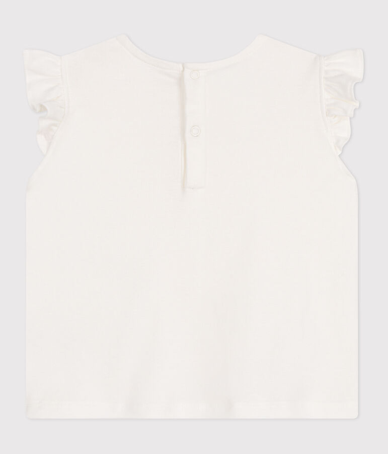 Blusa senza maniche in cotone neonato bianco