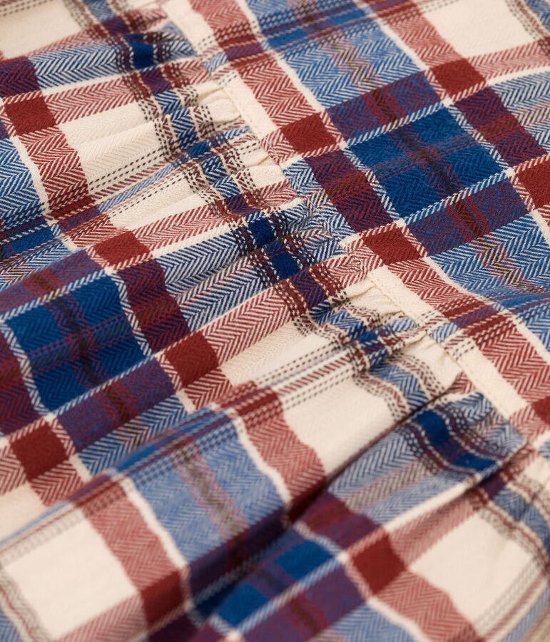 Abito a maniche lunghe in flanella a quadri bambina bianco AVALANCHE/ MULTICO