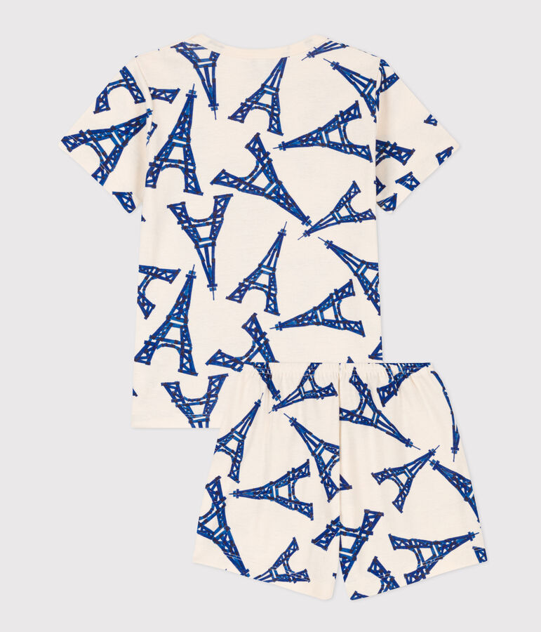 Pigiama corto bambino unisex in cotone bianco AVALANCHE/ MULTICO