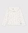 T-shirt a maniche lunghe con colletto e stampa a fiori bambina ecru/multicolore