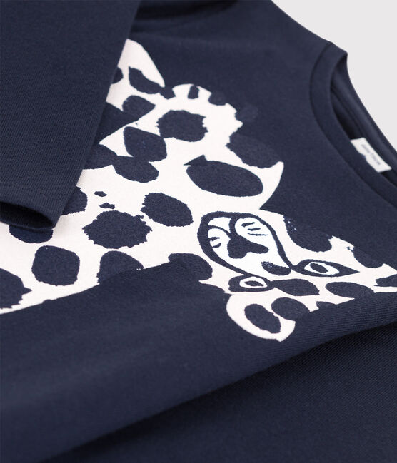 T-shirt maniche lunghe in jersey bambina blu SMOKING