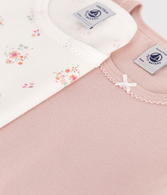 Set di 2 T-shirt a maniche corte in cotone a fiori bambino variante 1