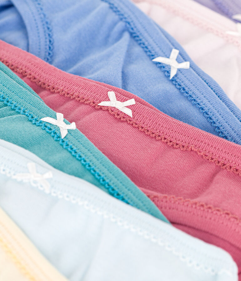 Confezione da 7 slip a tinta unita in cotone bambino multicolore