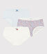 Confezione da 3 slip bambina in cotone a fiori