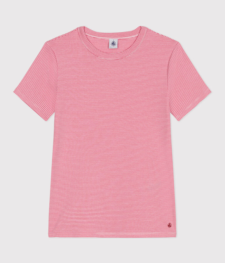 T-shirt L'Iconique in cotone a righe donna rosa/bianco