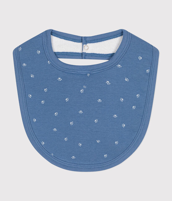 Bavaglino da neonato in cotone blu BEACH/ MARSHMALLOW
