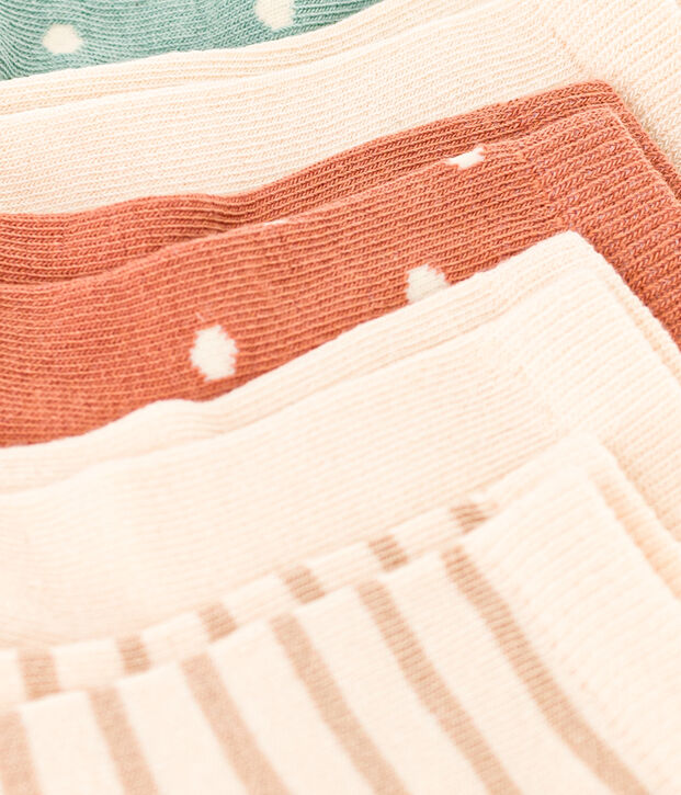 Confezione da 5 paia di calzini beb&egrave; a pois multicolore