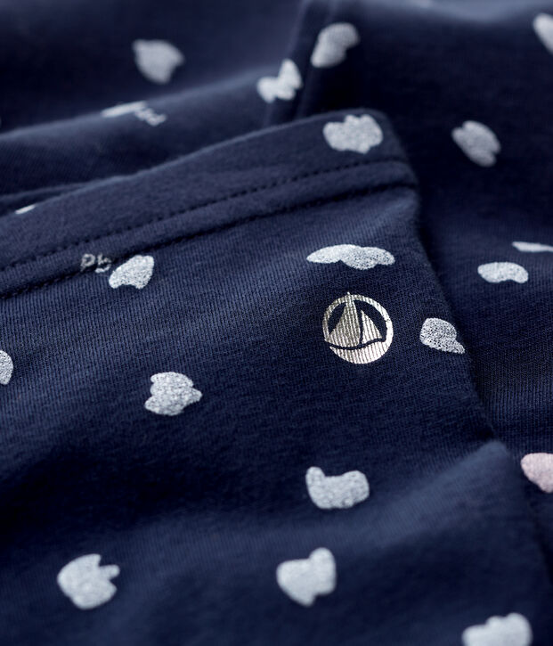 Jeggings bambina in jersey elasticizzato blu/multicolore