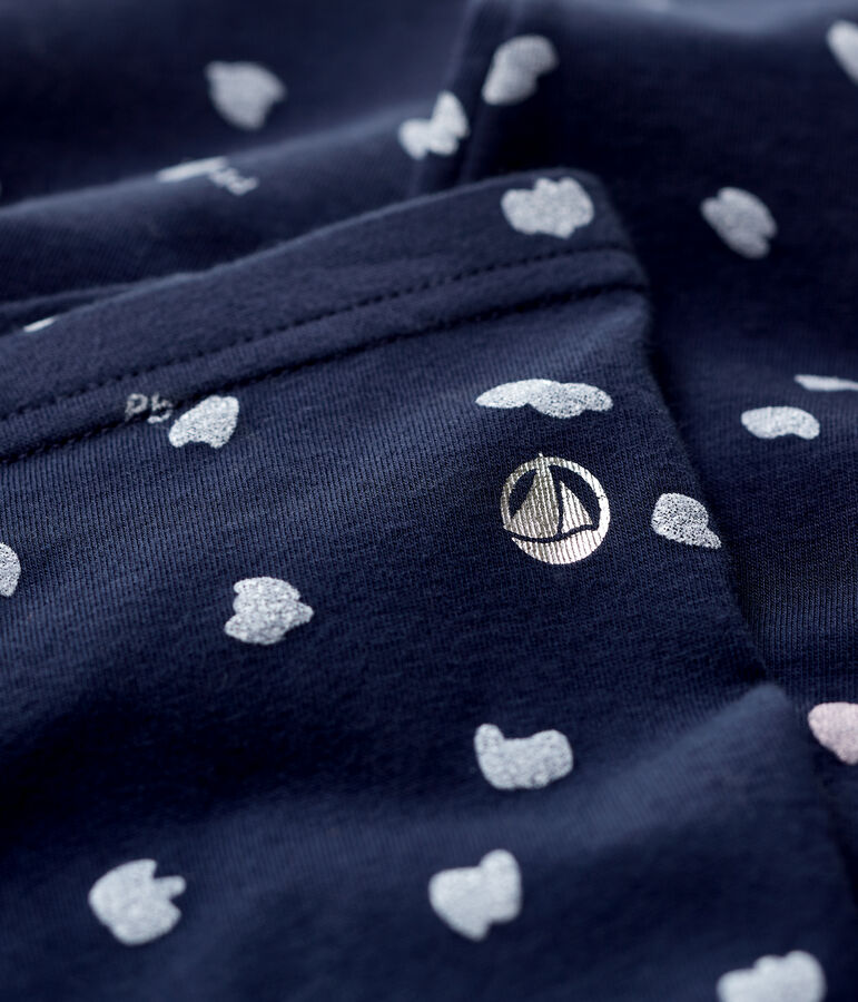 Jeggings bambina in jersey elasticizzato blu/multicolore