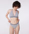 Costume due pezzi a righe donna bianco MARSHMALLOW/blu MEDIEVAL