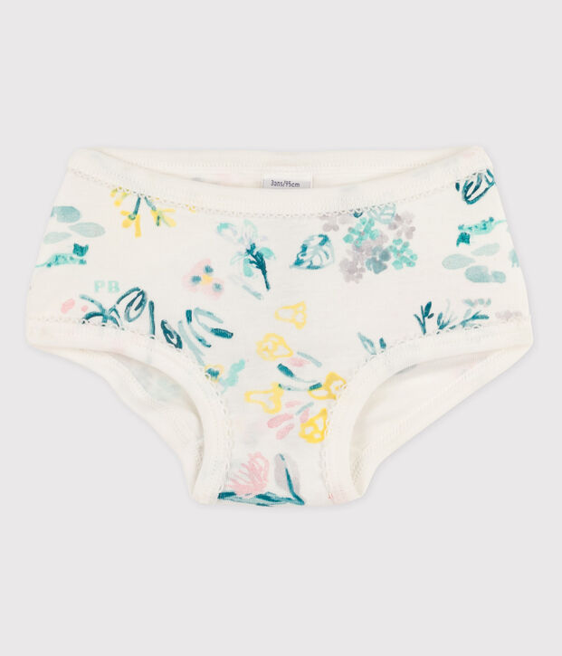 La mutandina in cotone per bambina bianco/multicolore