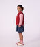 Giacca stile teddy bambino in cotone color block rosso
