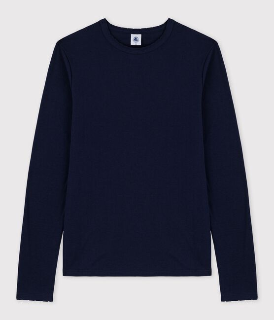 T-shirt iconica punto cocotte in cotone donna blu SMOKING