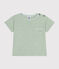 T-shirt bebè a maniche corte in jersey fiammato verde HERBIER