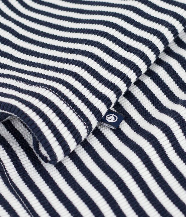 Cardigan in cotone a righe donna blu/bianco