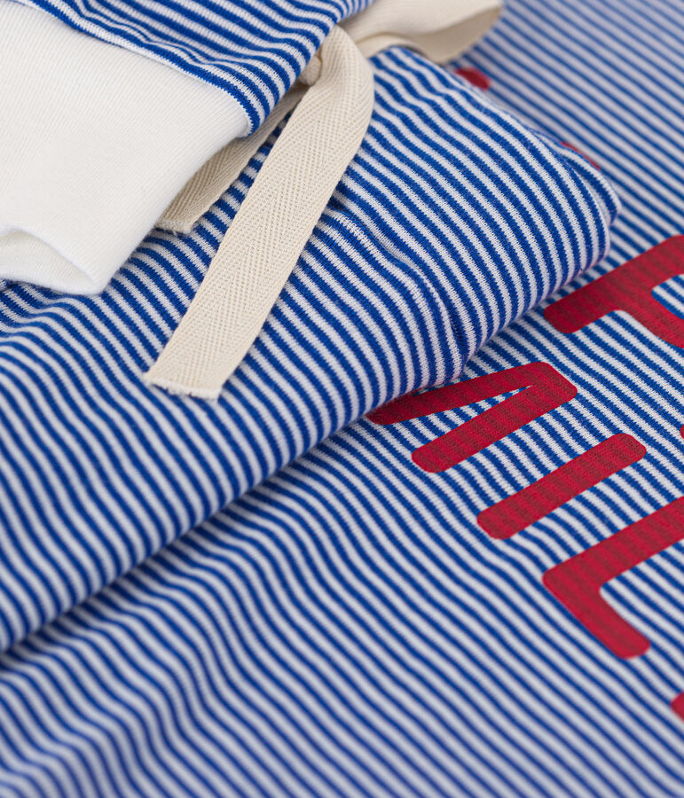 Pigiama donna in cotone a righe blu/bianco