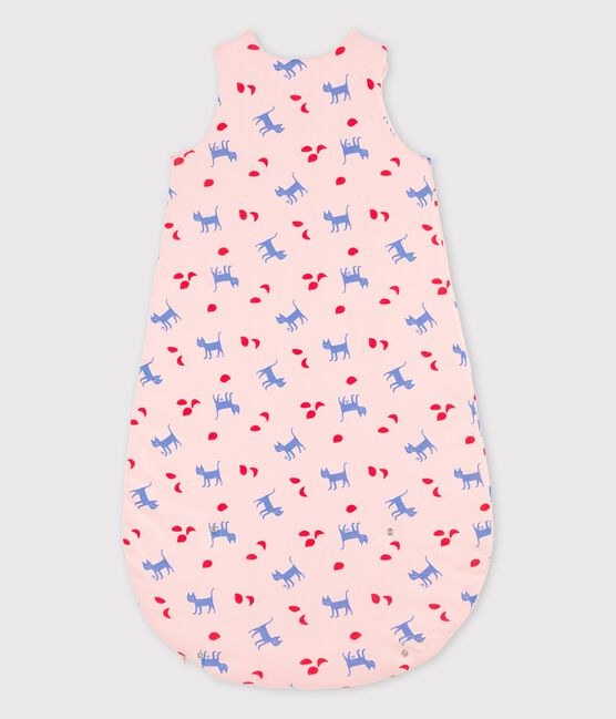Sacco nanna bebè stampato in cotone rosa MINOIS/bianco MULTICO