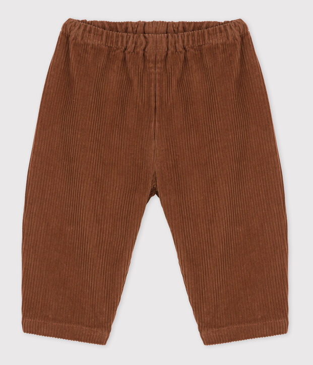 Pantalone beb&egrave; in velluto a coste grosse marrone