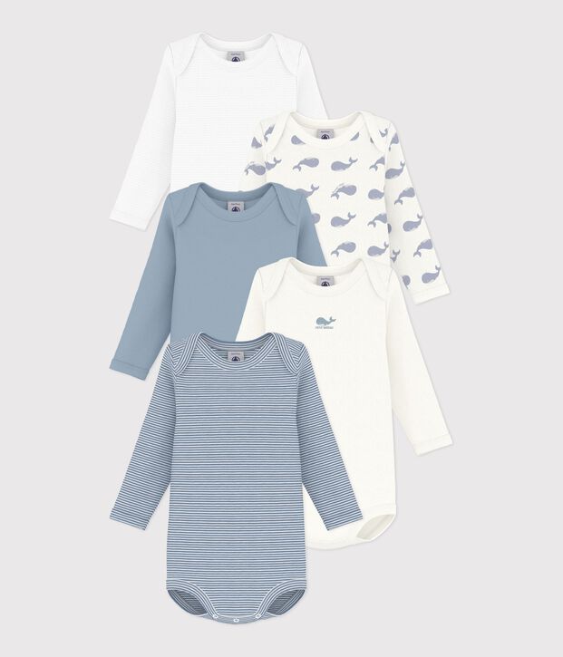 Set di body a maniche lunghe in cotone con balena stampata neonato multicolore