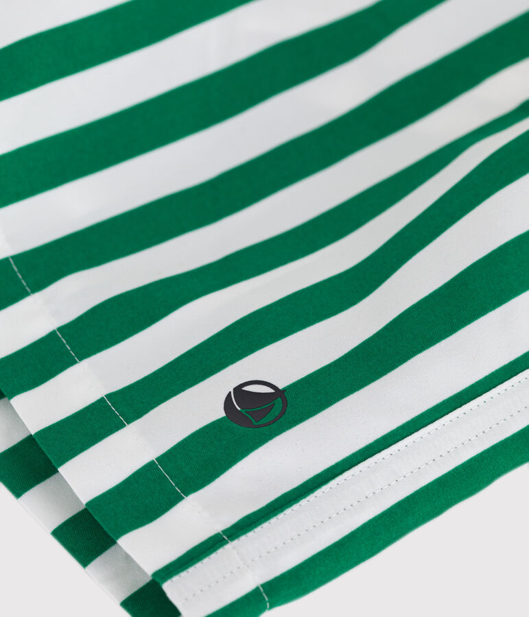 Shorts da mare a righe bambino bianco/verde