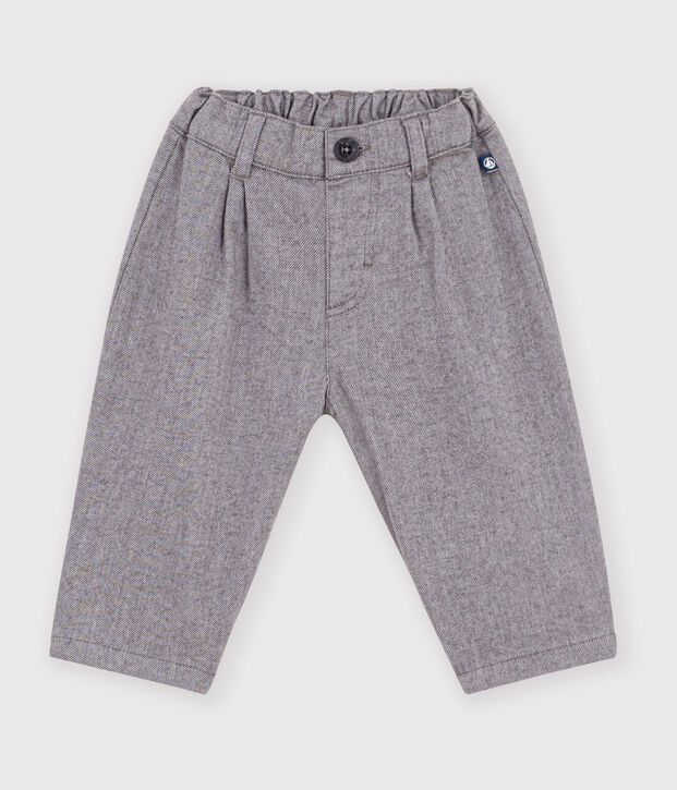 Pantaloni in flanella tinta unita neonato grigio