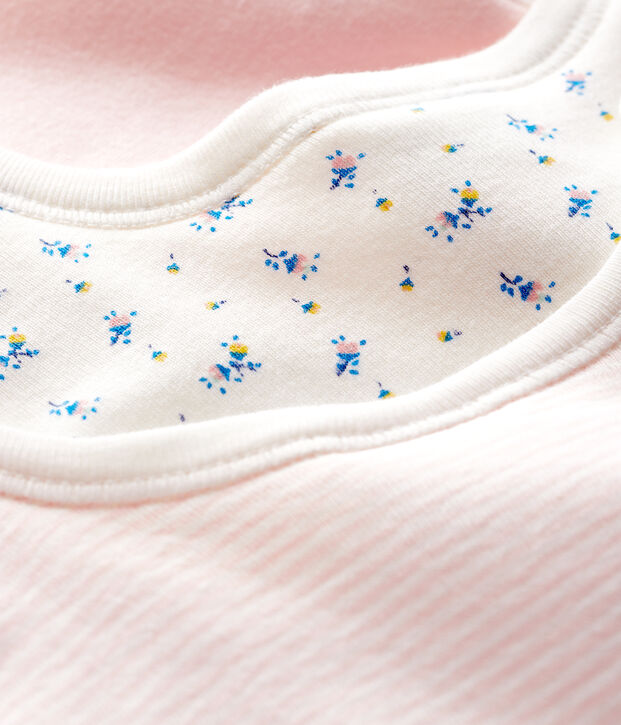 Confezione da 3 bavaglini neonato a coste multicolore