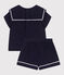 Set neonato due pezzi in cotone con dettagli marinari blu SMOKING