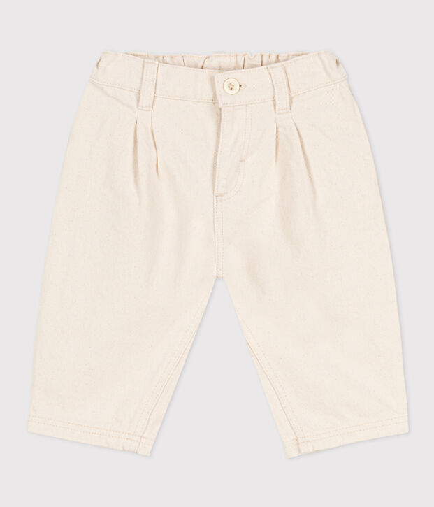 Pantaloni beb&egrave; in denim beige