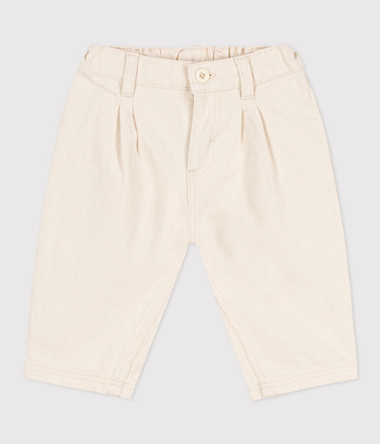 Pantaloni beb&egrave; in denim beige