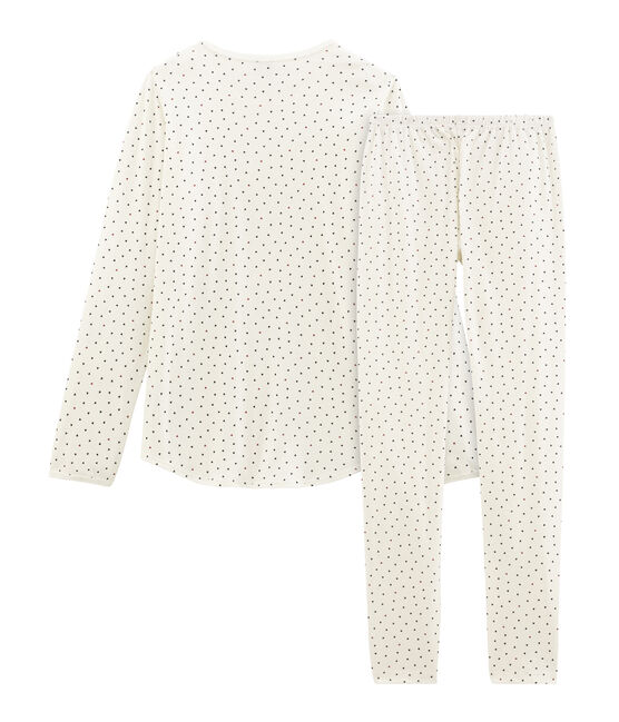 Pigiama ragazza a costine bianco MARSHMALLOW/bianco MULTICO