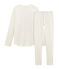 Pigiama ragazza a costine bianco MARSHMALLOW/bianco MULTICO