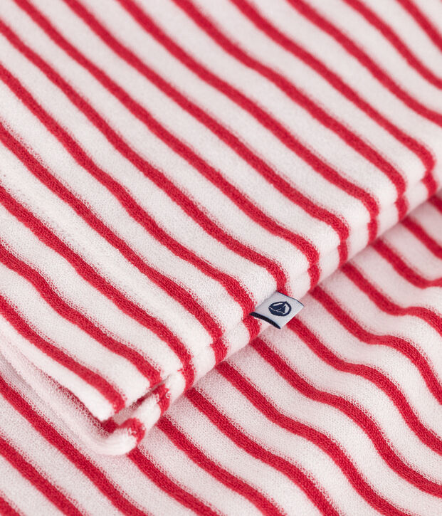 Pigiama corto in spugna di cotone a righe per bambini rosso/rosso