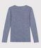 T-shirt in lana e cotone a righe Donna blu SMOKING/bianco MARSHMALLOW