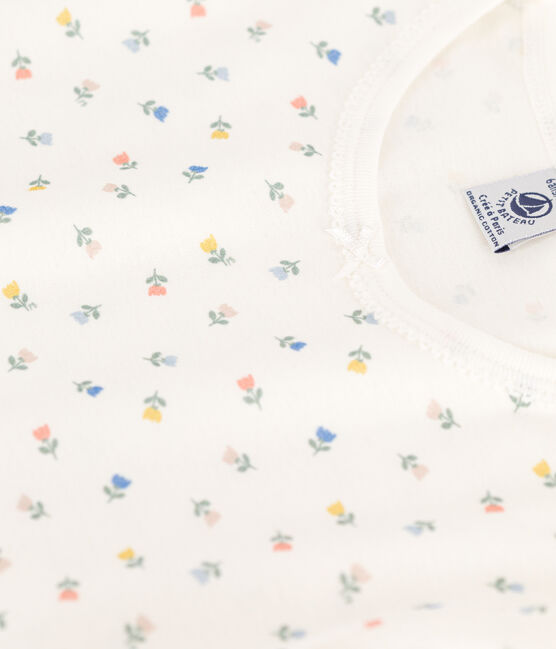 Camicia da notte bambina in cotone a fiori bianco MARSHMALLOW/bianco MULTICO