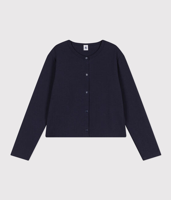 Cardigan con bottoni automatici in cotone Donna blu SMOKING