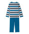Pigiama per bambino in jersey a righe grigio POUSSIERE/grigio MAKI/ POUSSIERE