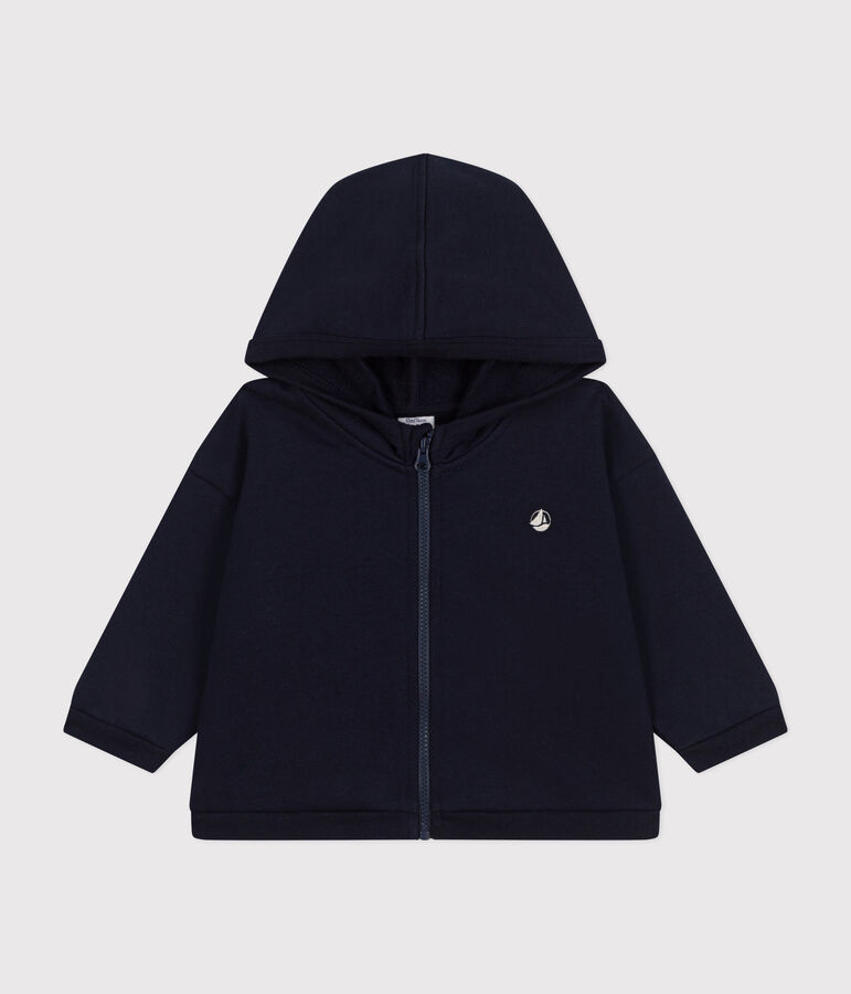 Felpa con cappuccio in tessuto felpato per beb&egrave; blu