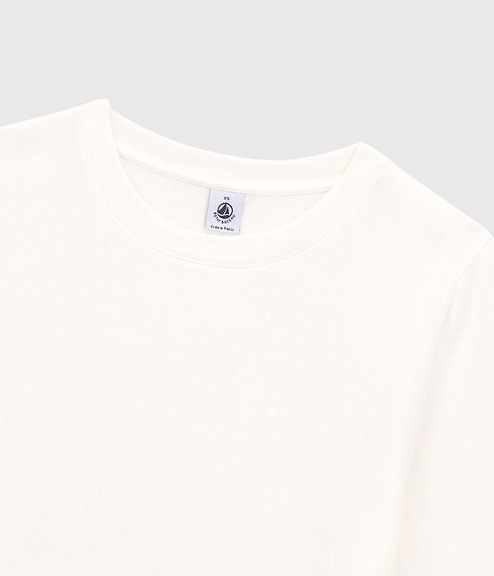 T-shirt TAGLIO BOXY IN TUBIQUE in cotone donna bianco MARSHMALLOW