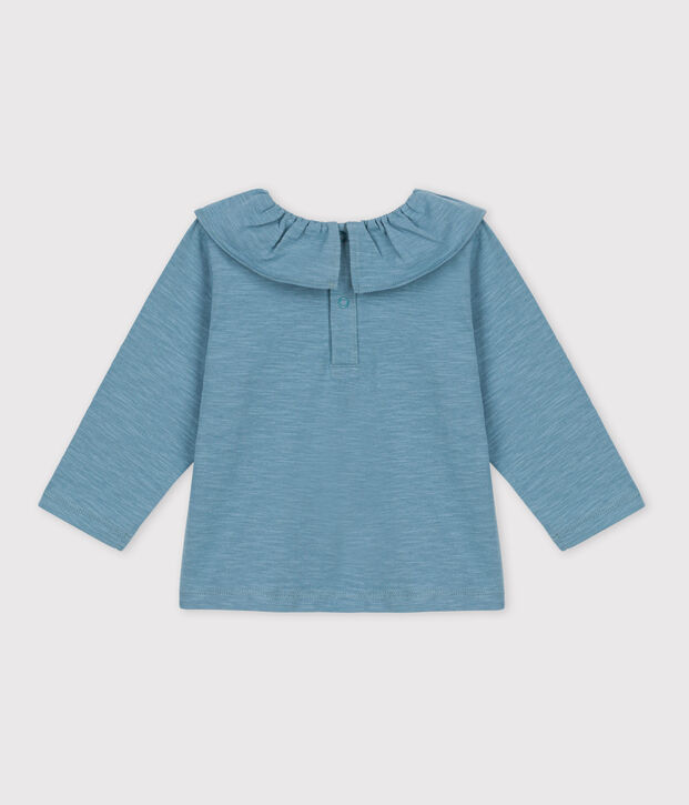 Blusa a manica lunga beb&egrave; in jersey leggero blu