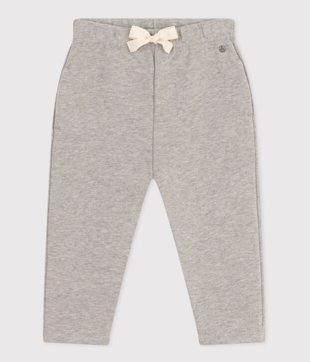 Pantaloni in tessuto felpato per beb&egrave; grigio