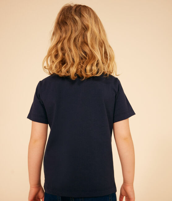 T-shirt in jersey leggero bambino blu SMOKING/bianco MARSHMALLOW