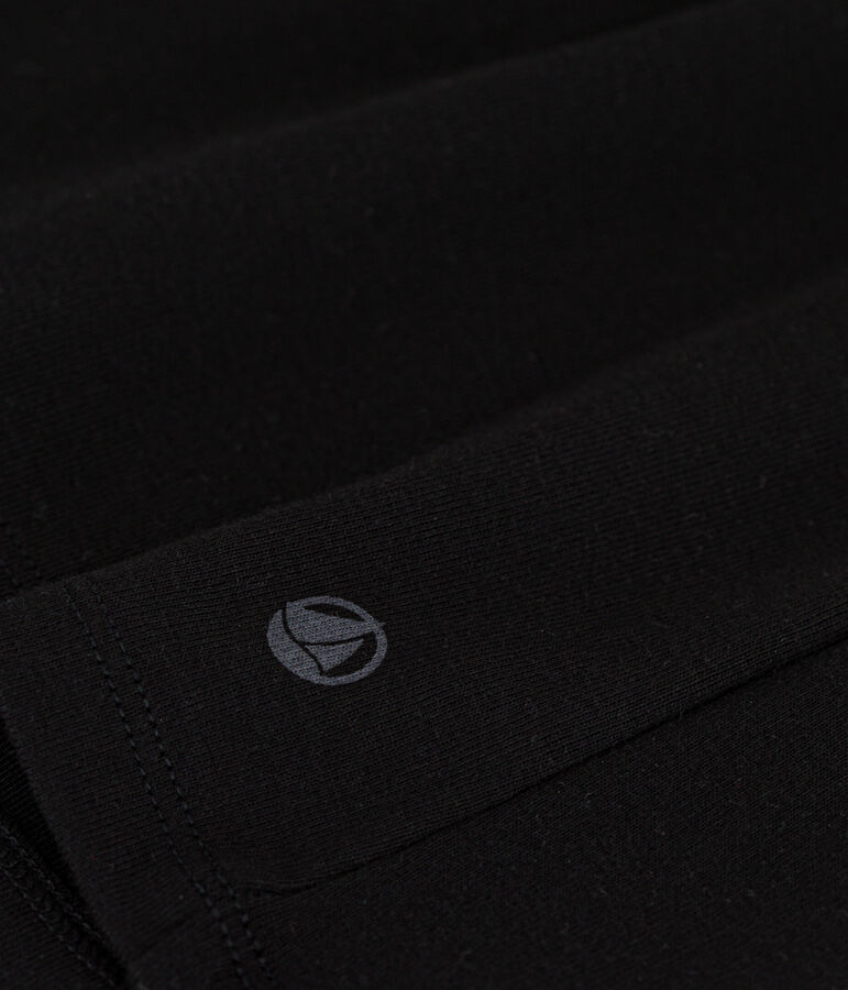 T-shirt Iconica a maniche corte a coste tinta unita donna nero