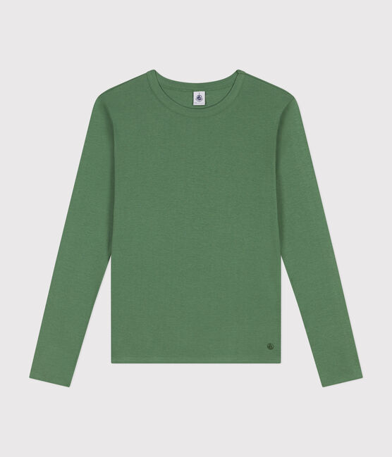 T-shirt L'ICONIQUE girocollo in cotone Donna verde PALMERAIE