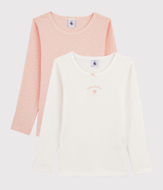 Confezione da 2 t-shirt a manica lunga cuori bambina variante 1