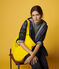Borsa shopping tinta unita giallo JAUNE